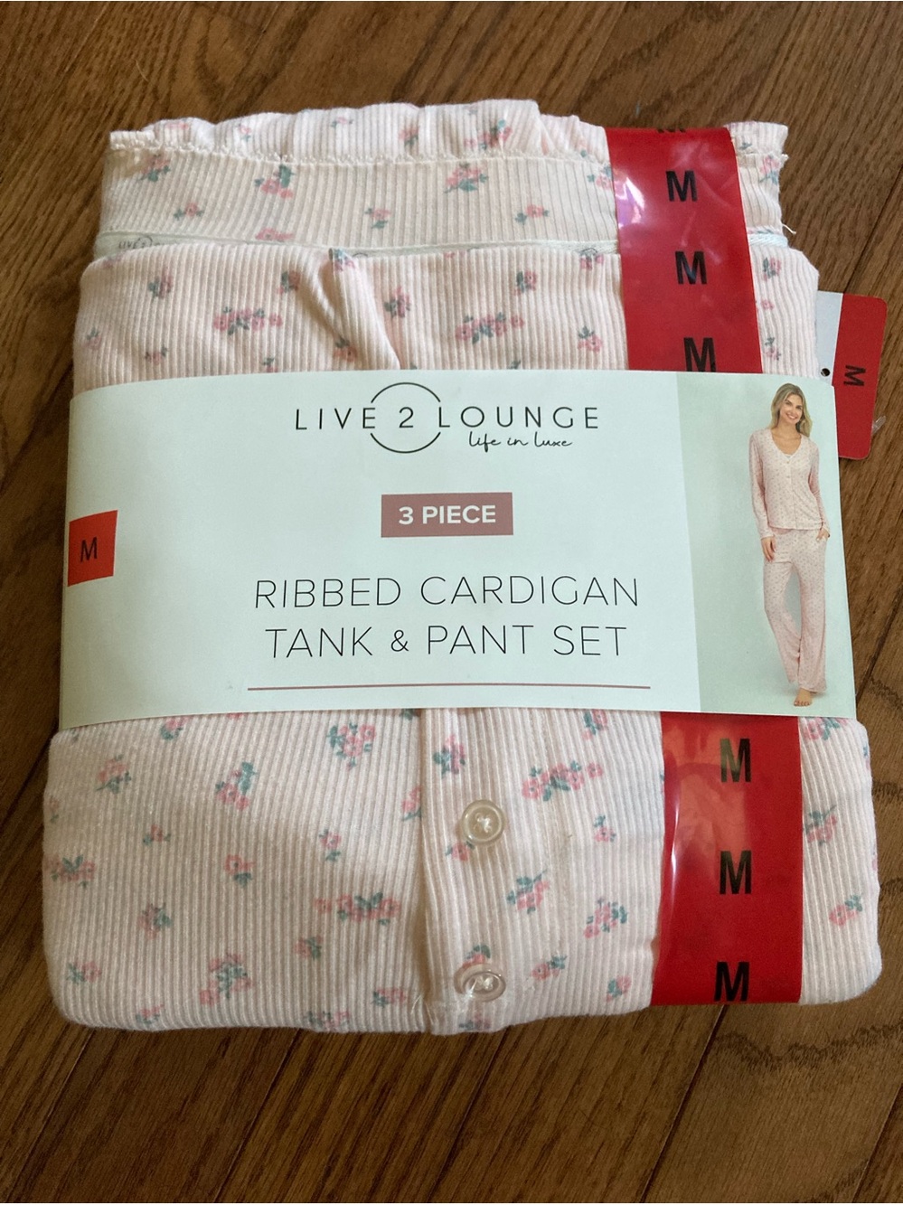 NWT Live2Lounge 3Pcs Pajama Set Medium Pink